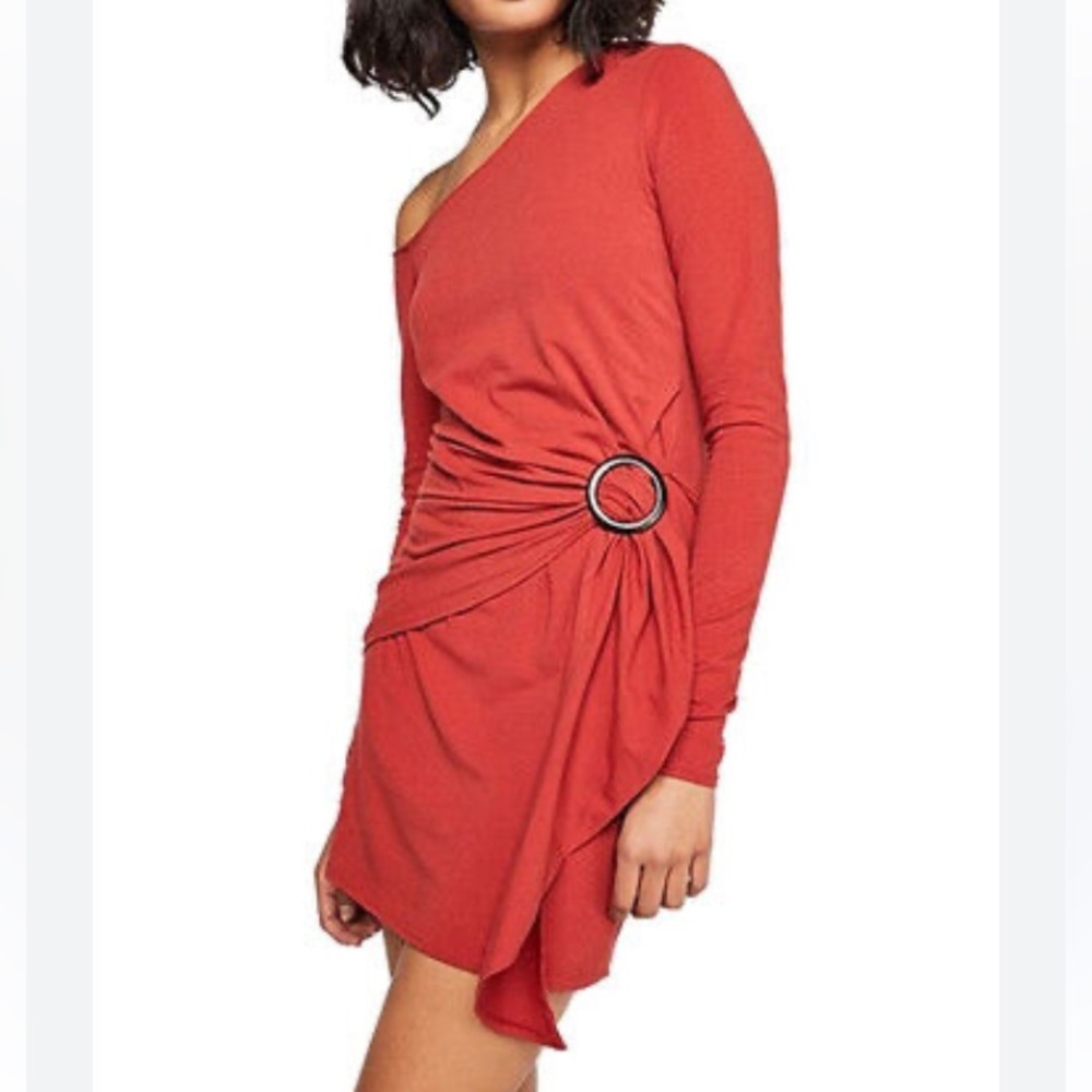 FREE PEOPLE Burnt Orange Long Sleeve Dress